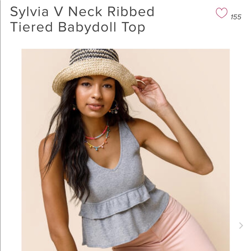 Sylvia V Neck Babydoll Tiered Tank